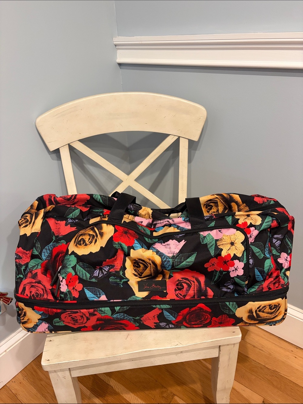 Vera Bradley “Havana Rose” Floral Rolling Travel Duffel Bag - Picture 4 of 9